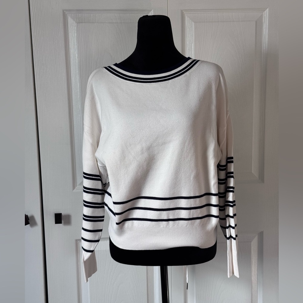 Express Black and White Striped Women's Sweater